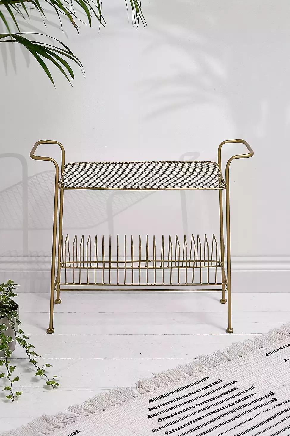 GOLD Vinyl Record Storage Shelf, , large image number 1