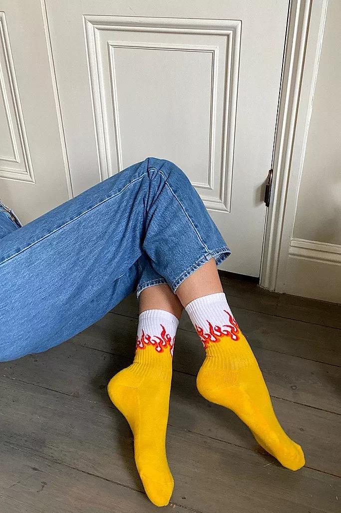 White UO Flame Socks, Women, , large image number 0