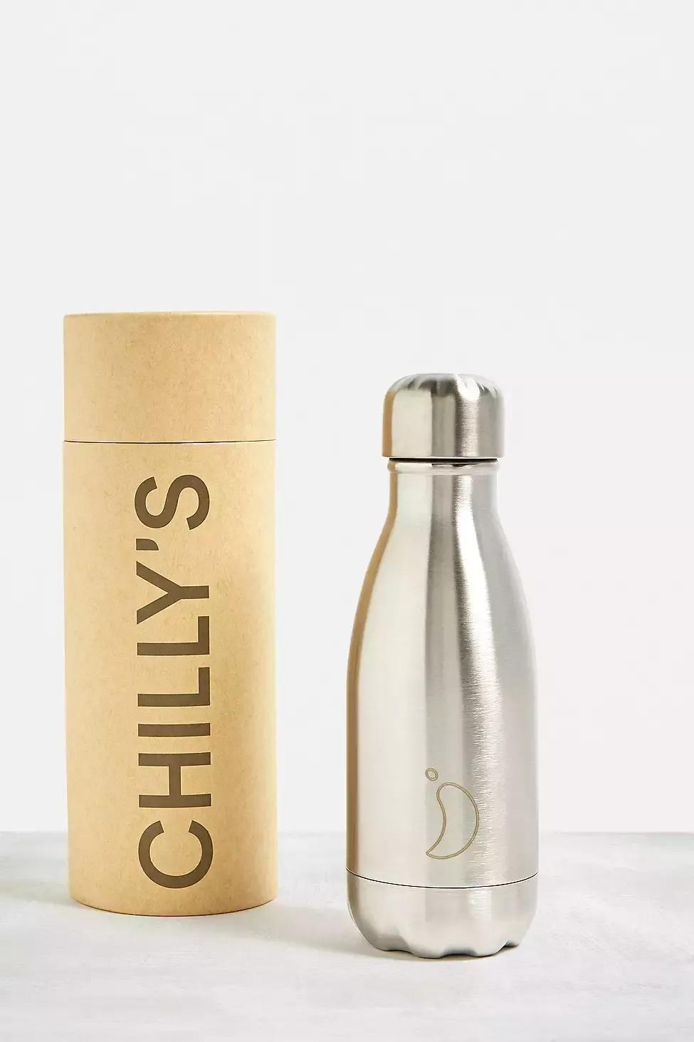 Silver Chilly's Steel 260Ml Stainless Steel Water Bottle, , large image number 0