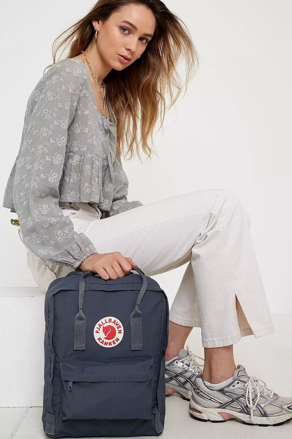 Dark Grey Fjallraven Kanken Classic Graphite Backpack, Women, , large image number 0