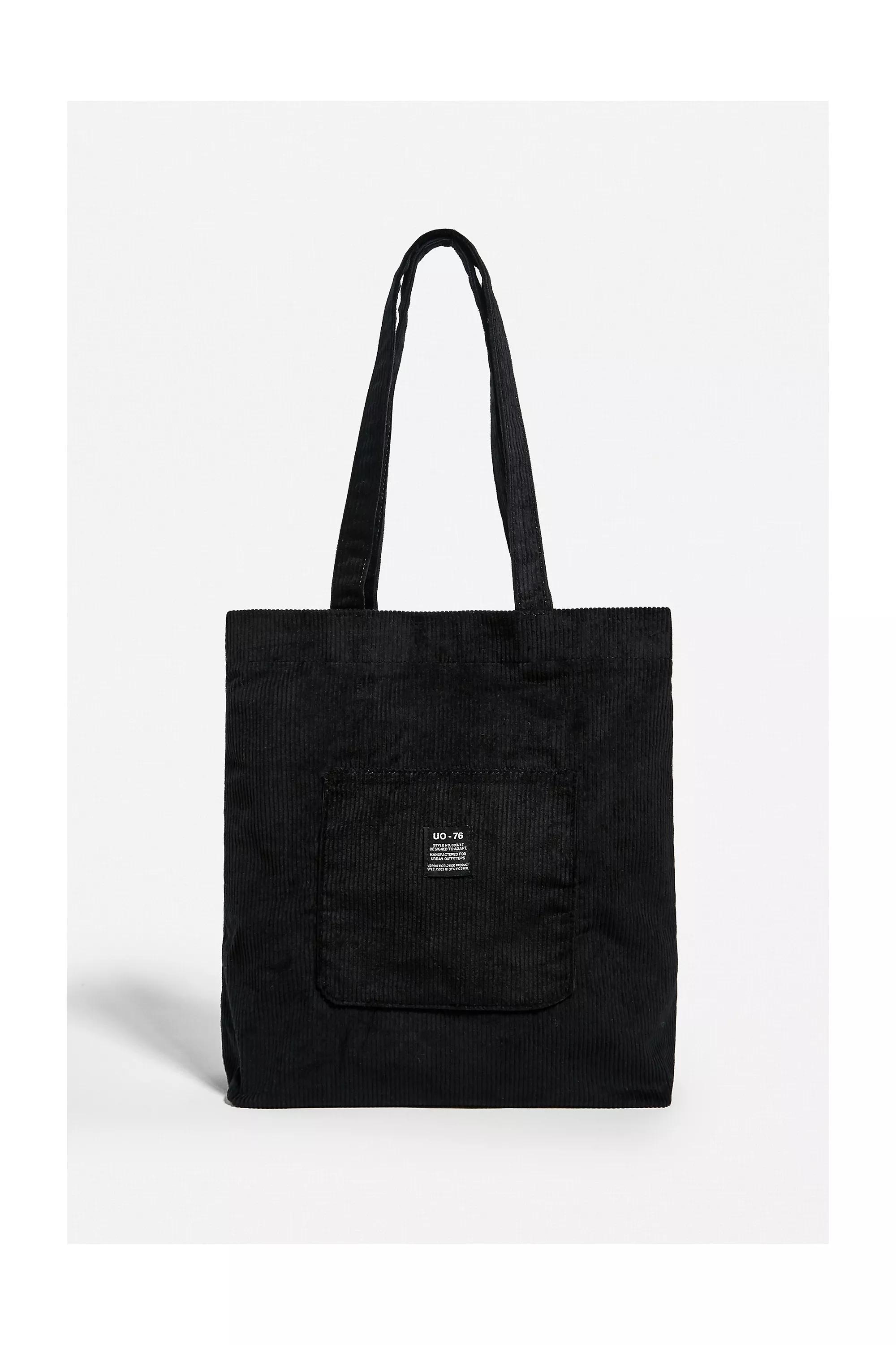 Black Uo Corduroy Pocket Tote Bag, Women, BLK, large image number 1