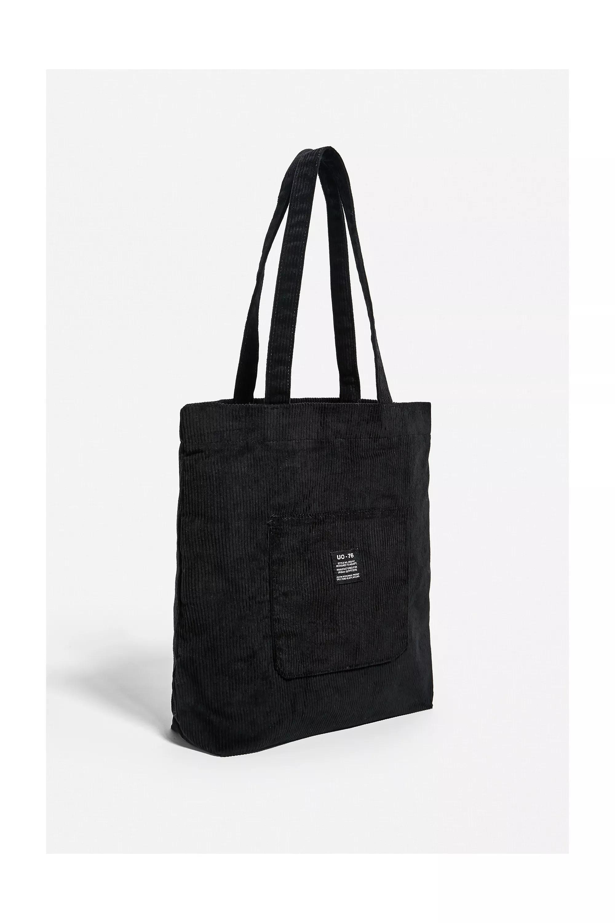 Black Uo Corduroy Pocket Tote Bag, Women, BLK, large image number 2