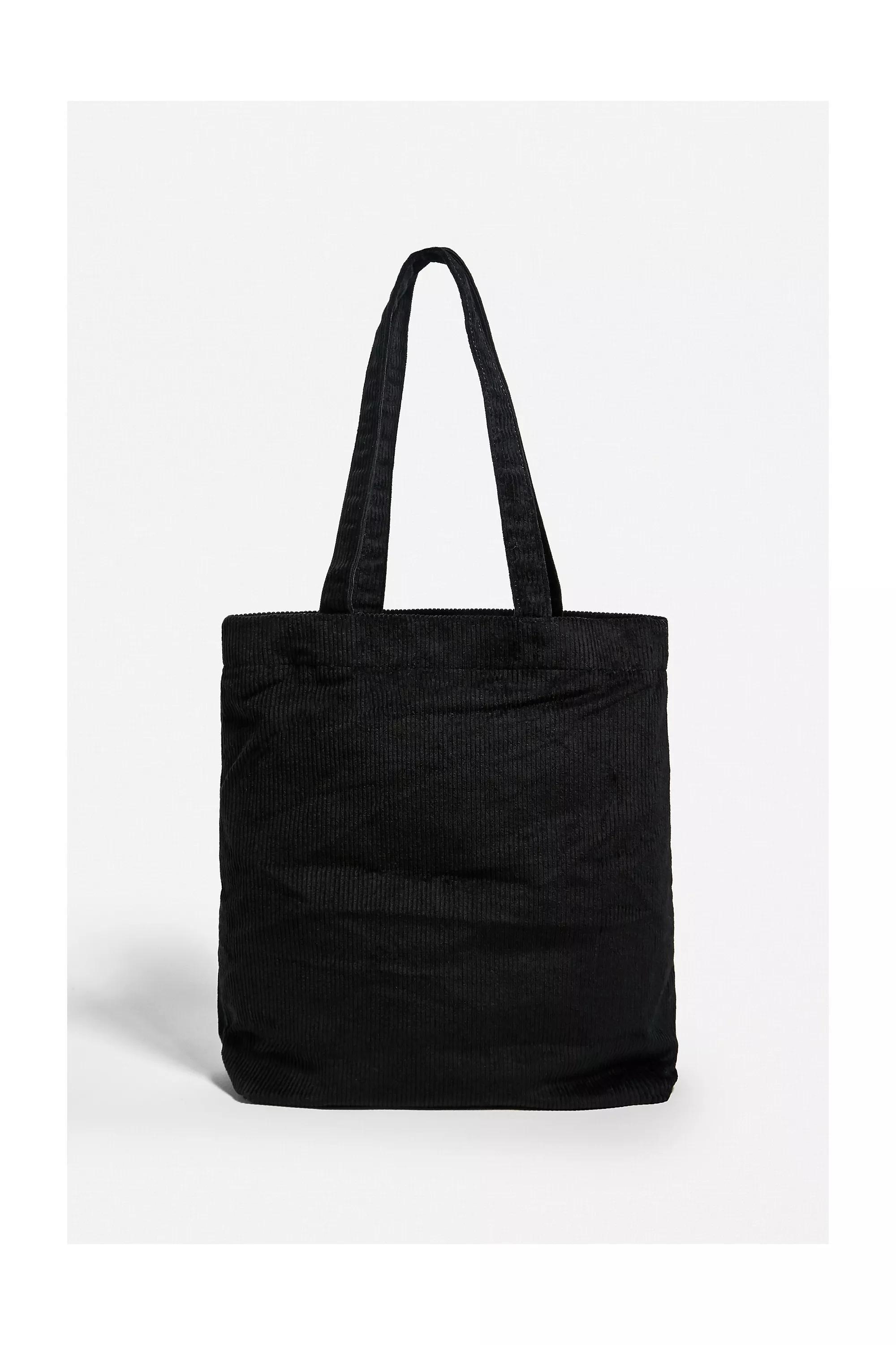 Black Uo Corduroy Pocket Tote Bag, Women, BLK, large image number 4