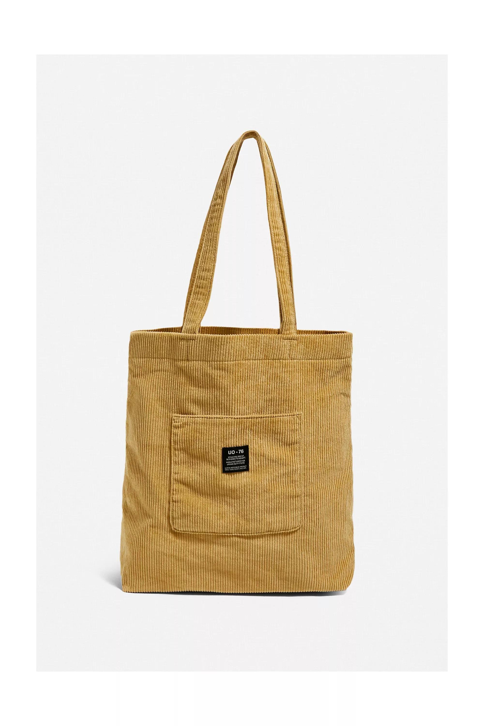 Yellow UO Corduroy Pocket Tote Bag, Women, , large image number 0