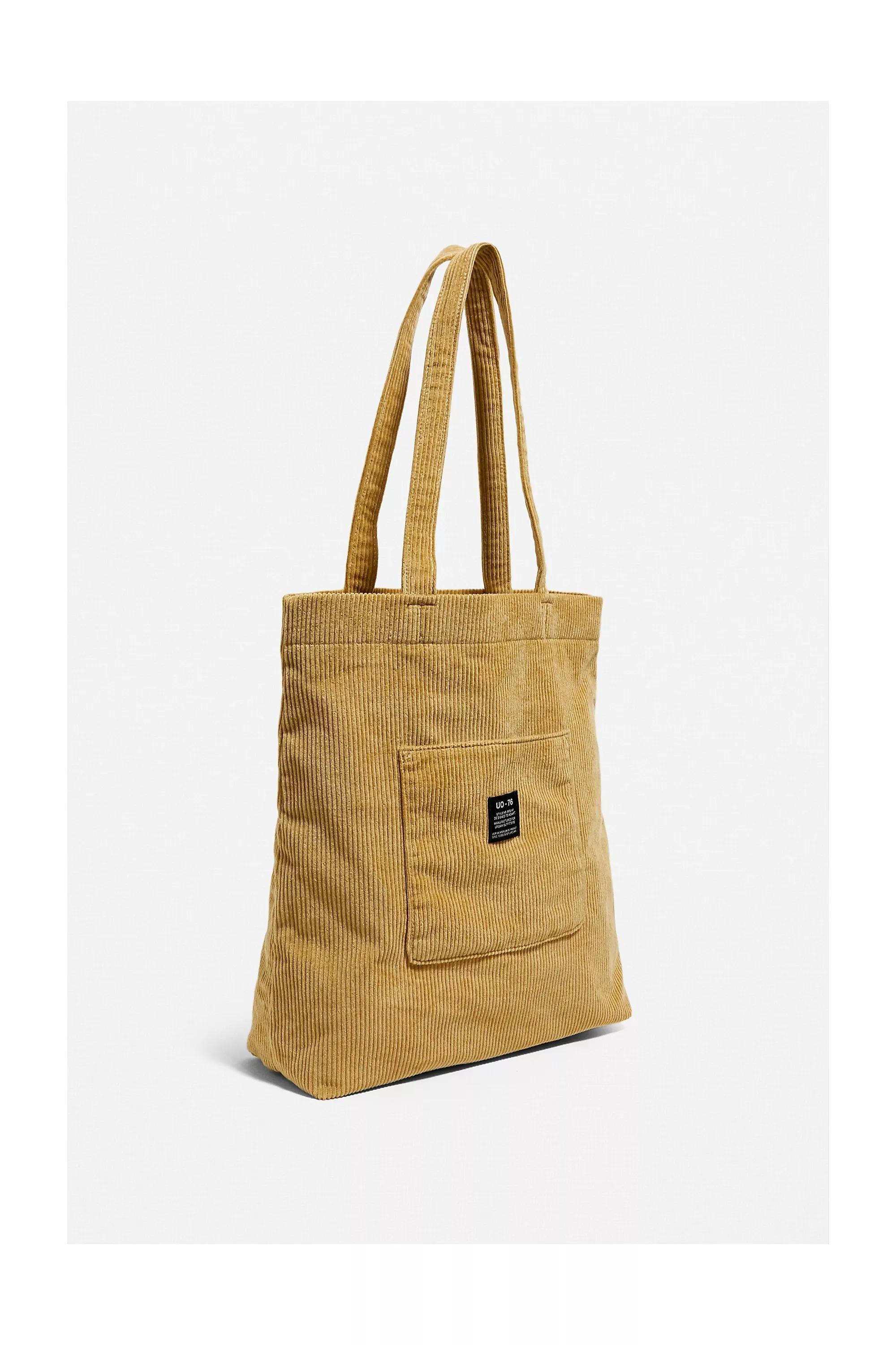 Yellow UO Corduroy Pocket Tote Bag, Women, , large image number 2
