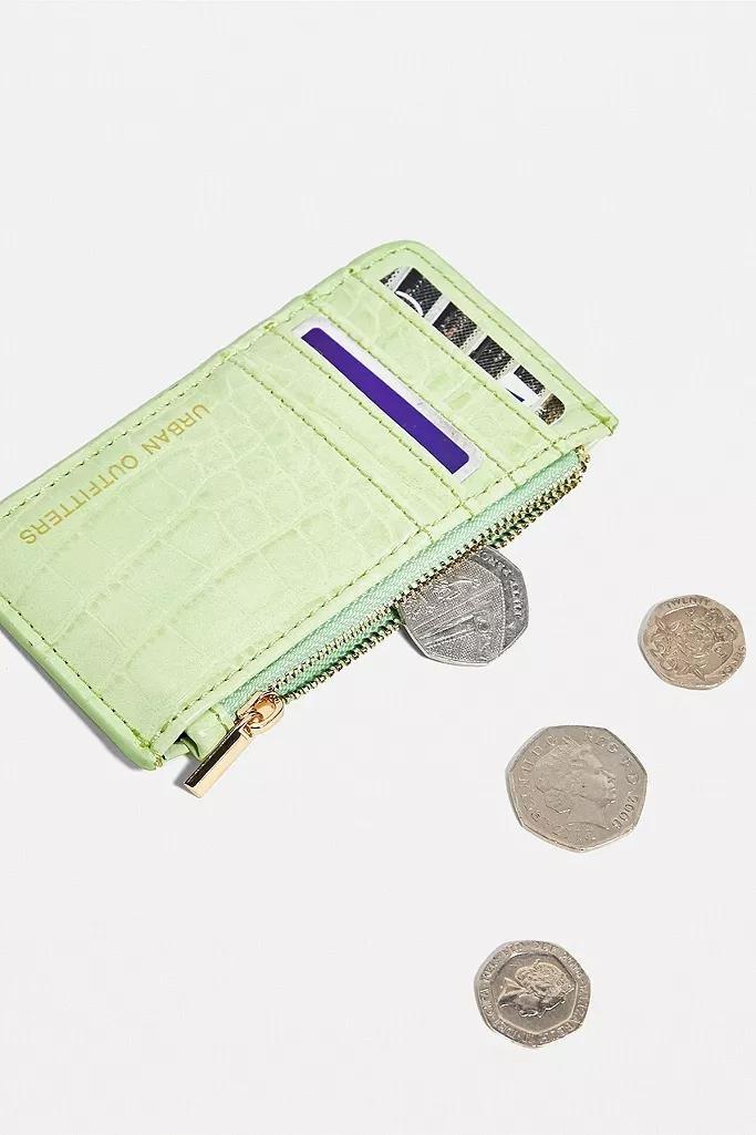 Lime UO Faux Leather Cardholder Wallet, Women, , large image number 0