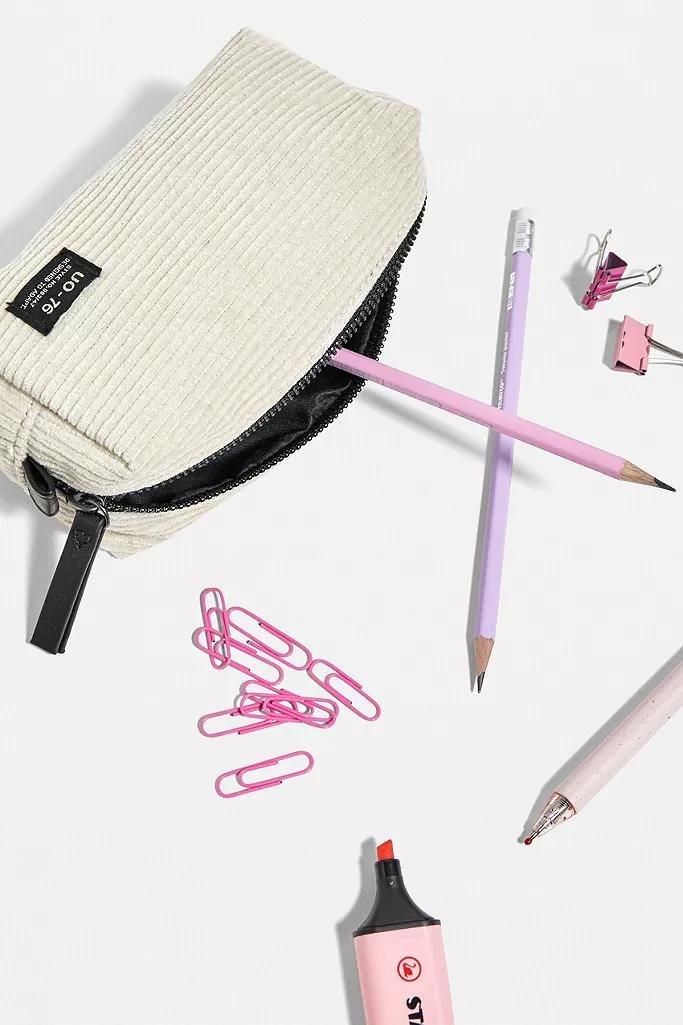 Ivory UO Core Corduroy Pencil Case, Women, , large image number 0