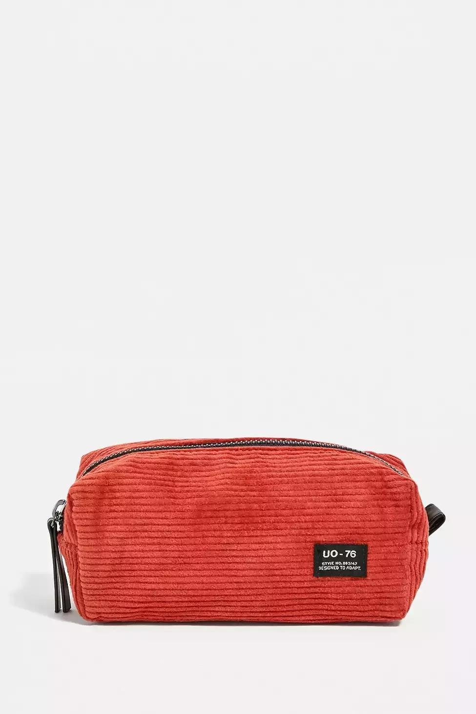 Red UO Core Corduroy Pencil Case, , large image number 0