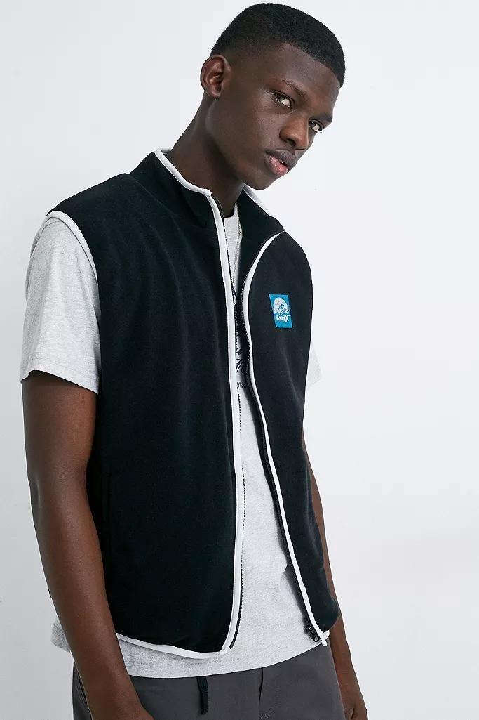 Black Aprex Supersoft Black Polar Fleece Gilet, Men, , large image number 1