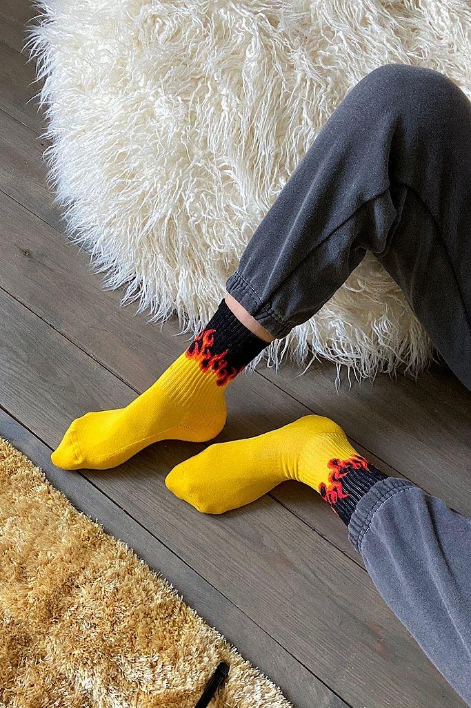 BLK UO Black Flame Socks, , large image number 0