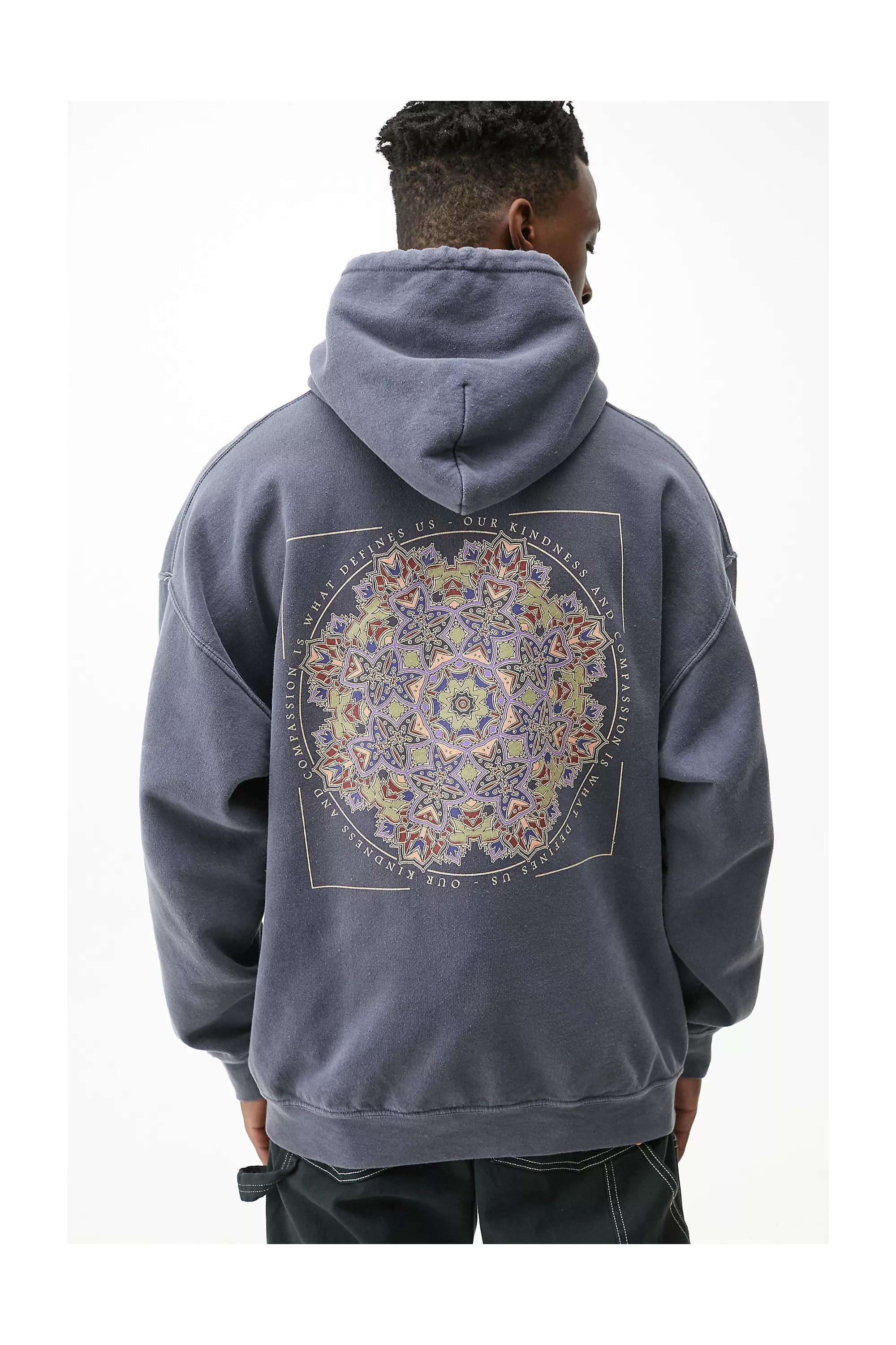 Blue UO Geo Hoodie, Men, , large image number 0