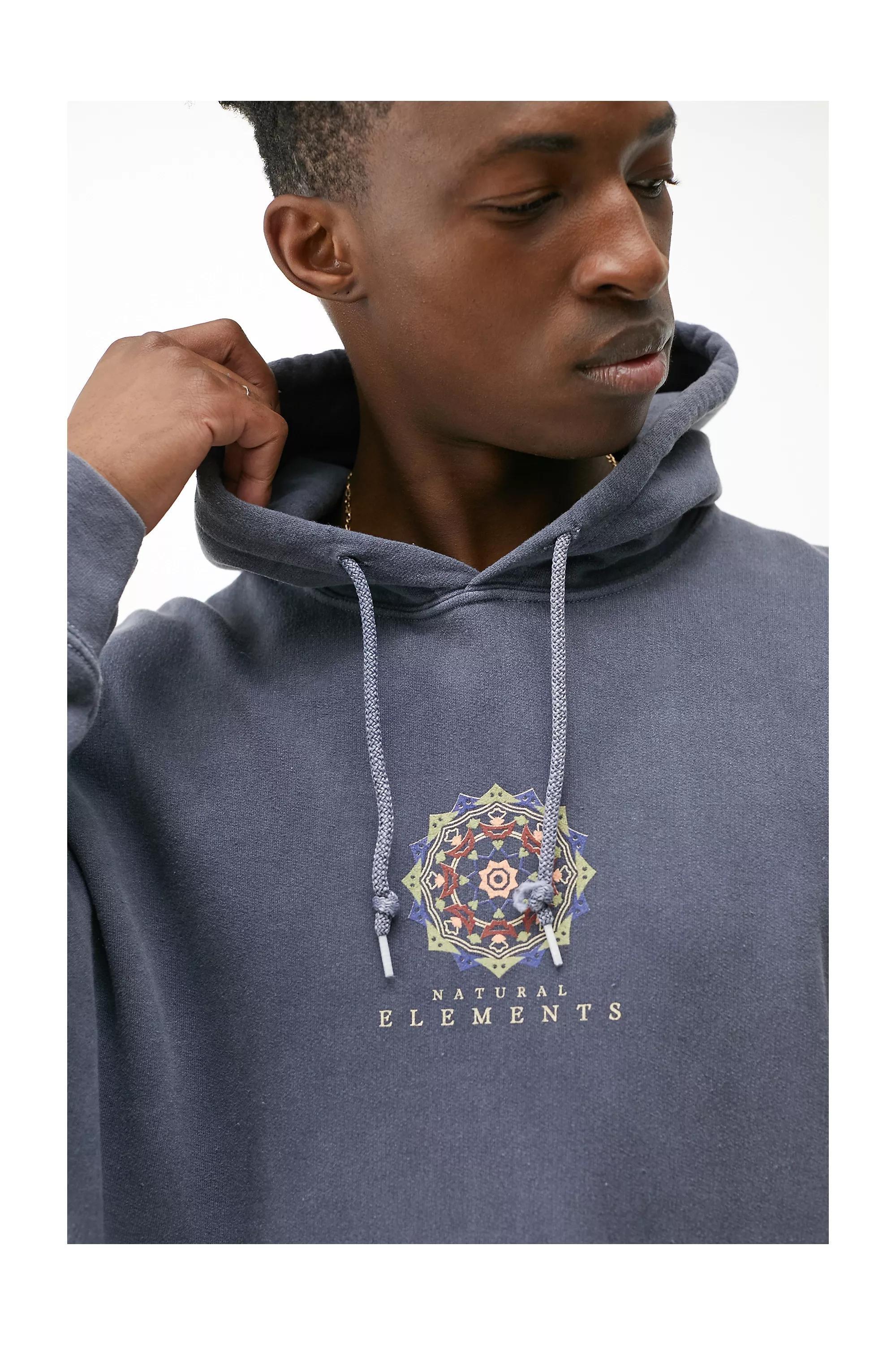 Blue UO Geo Hoodie, Men, , large image number 2