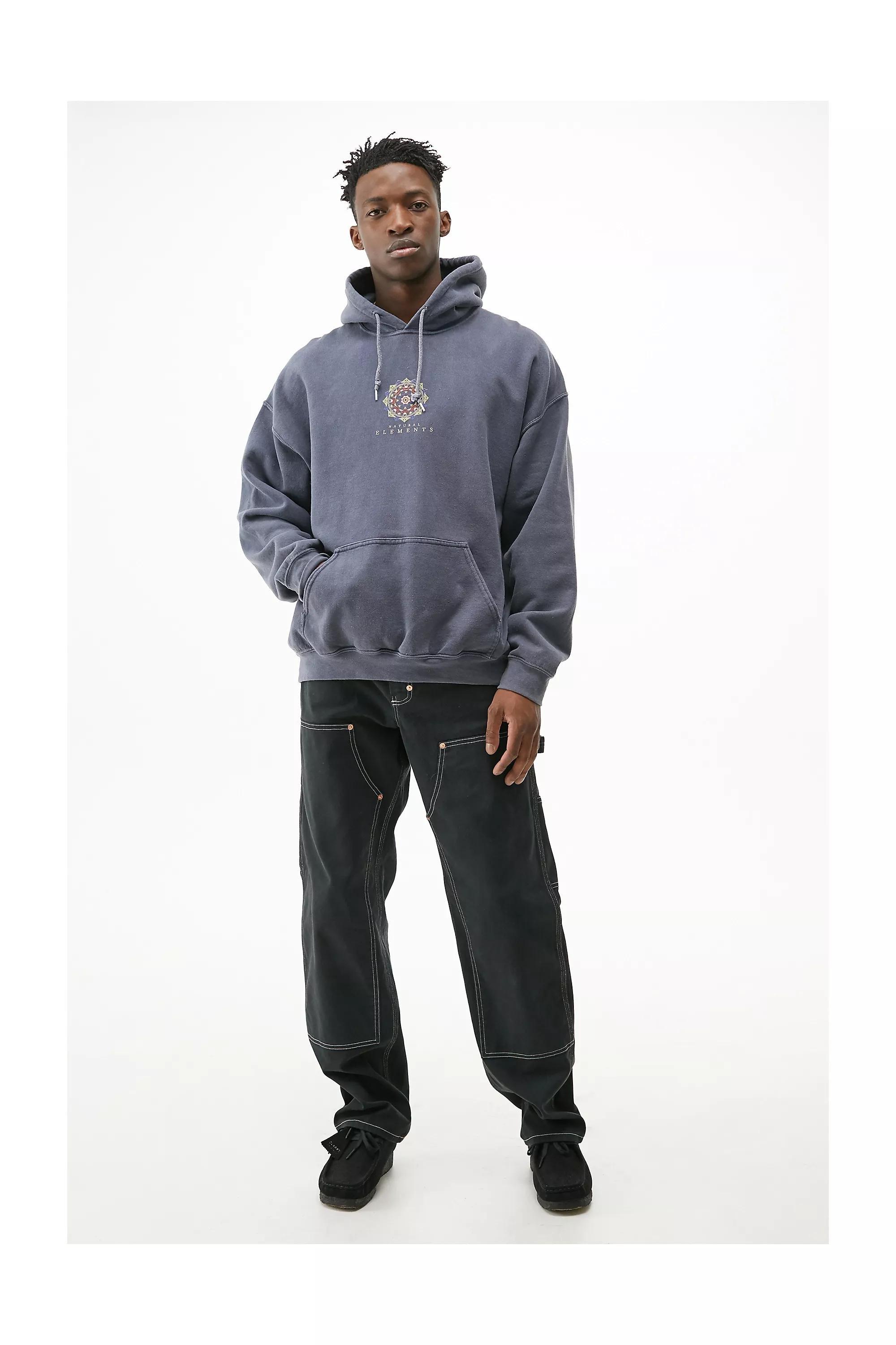 Blue UO Geo Hoodie, Men, , large image number 3