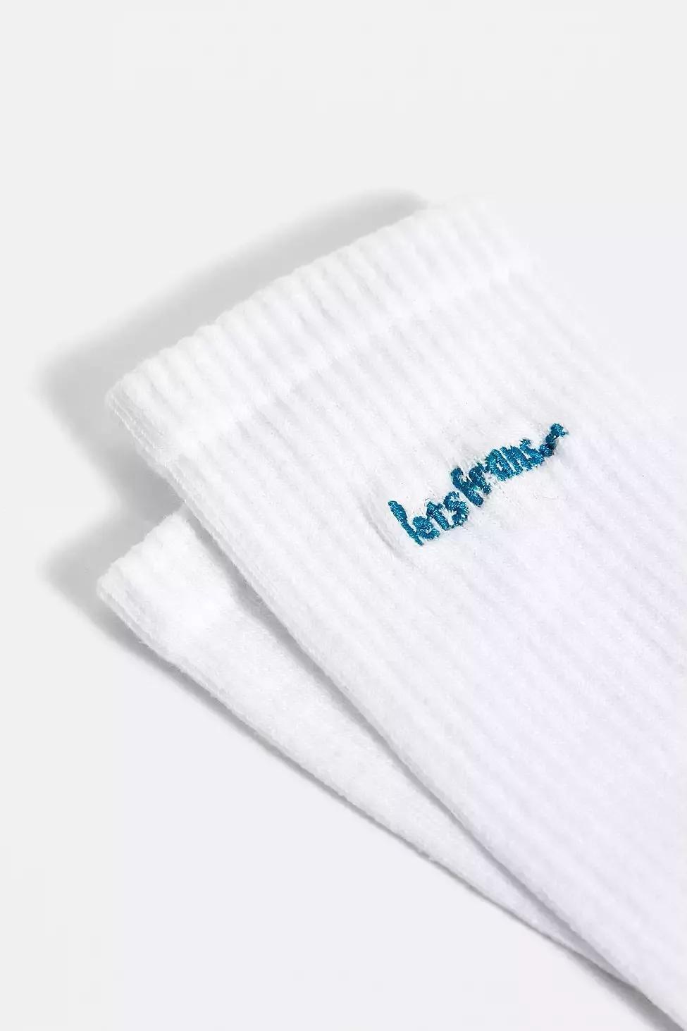 Assorted White And Teal iets frans... Crew Socks, Men, , large image number 1