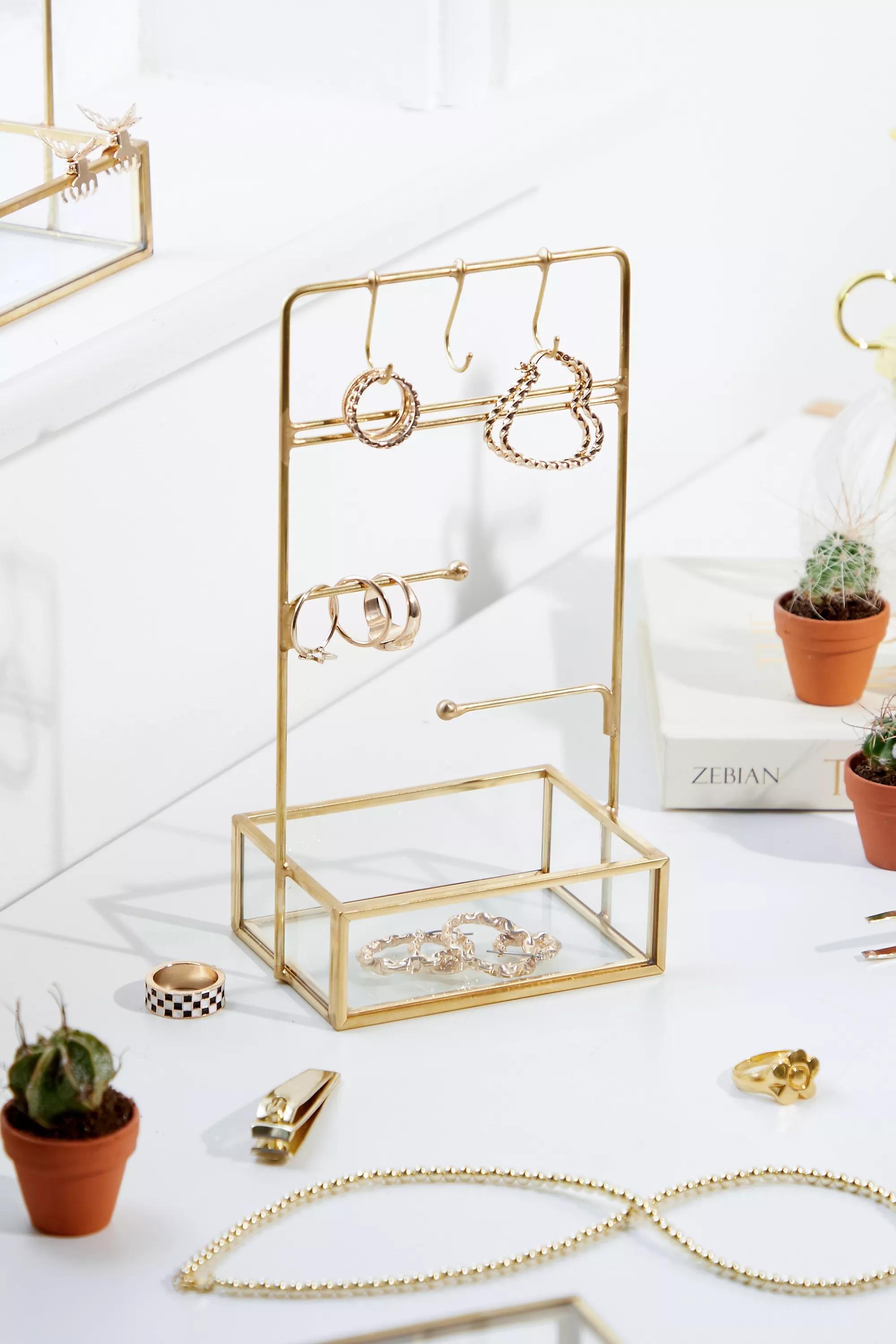 Gold Small Jewellery Stand, GOLD, large image number 0