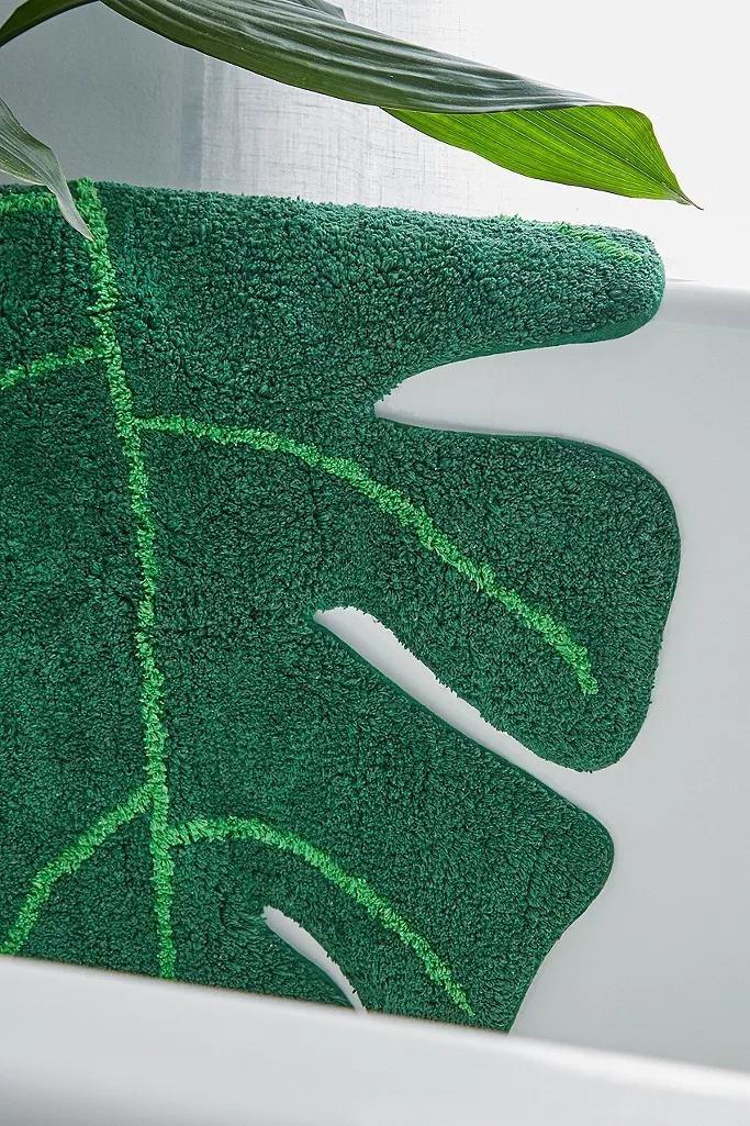 Green Monstera Bath Mat, , large image number 2