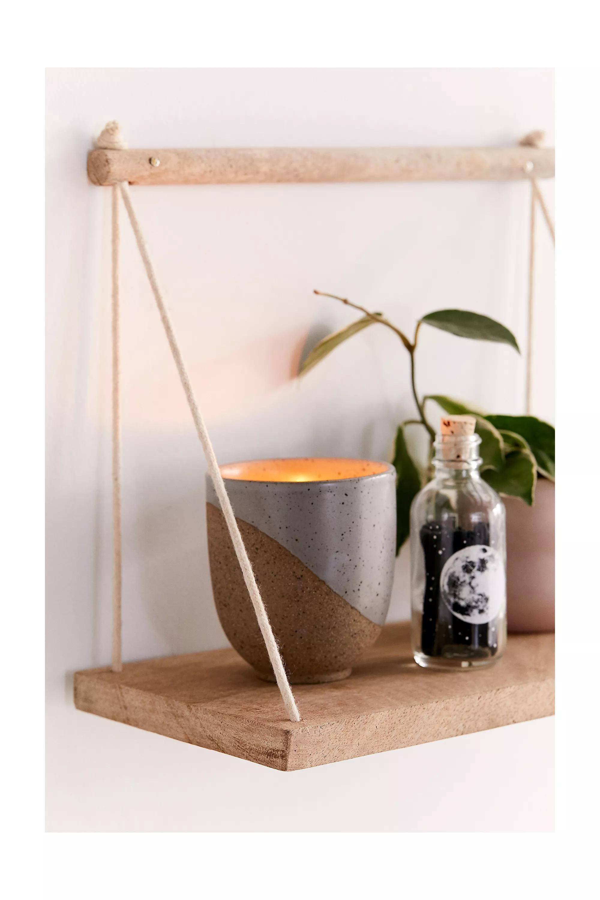 Neutral Asher Rope Hanging Wall Shelf, , large image number 1