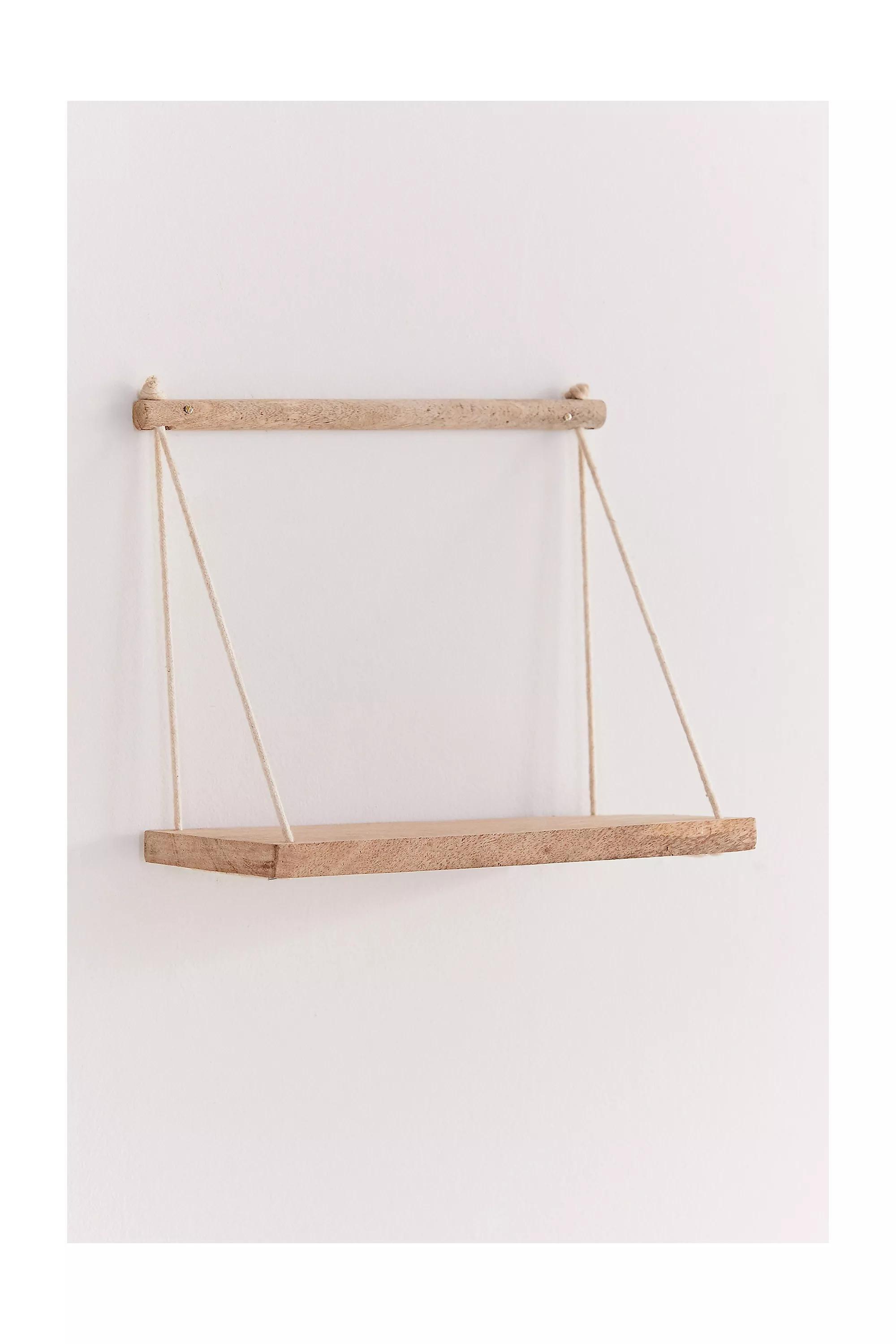 Neutral Asher Rope Hanging Wall Shelf, , large image number 3