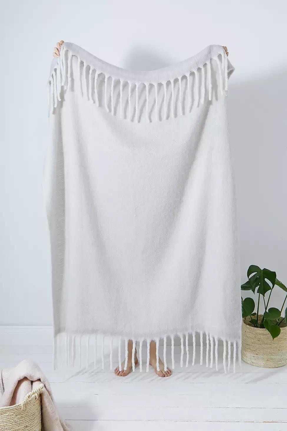 Grey Cosy Light Grey Throw Blanket, , large image number 0