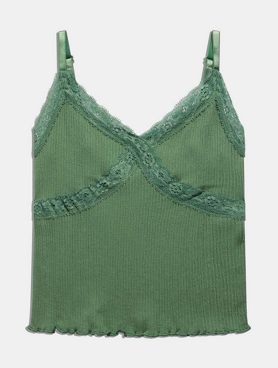 Urban Outfitters Khaki Uo Cross Lace Cami | Azadea UAE