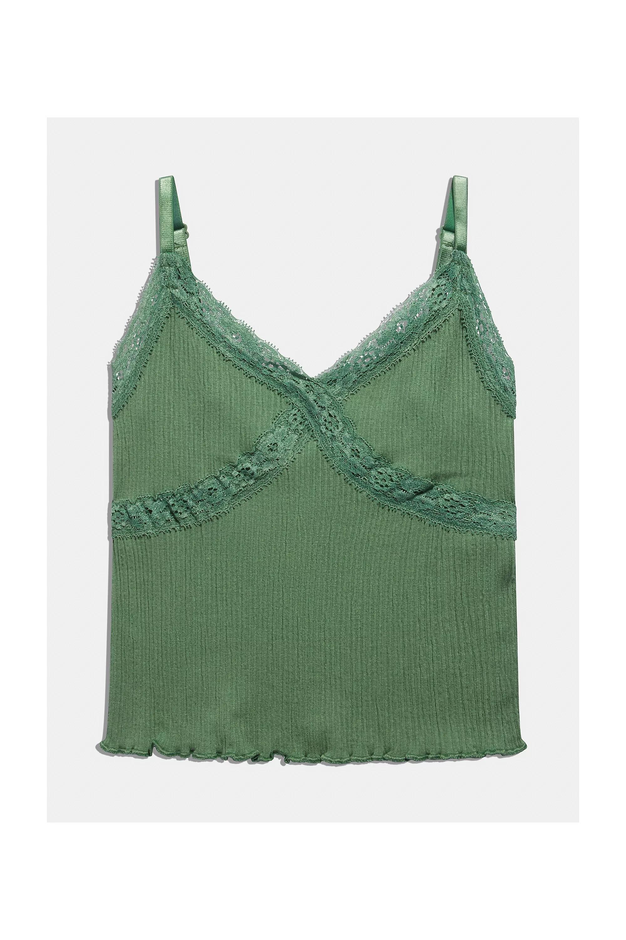 Khaki Uo Cross Lace Cami, , large image number 4