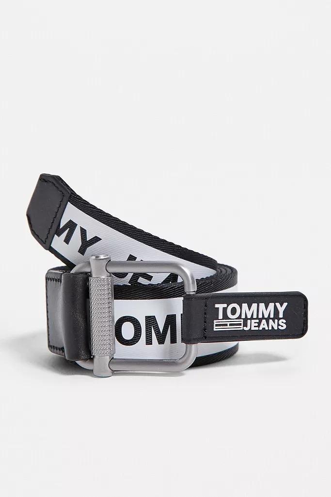 White Tommy Jeans Logo Belt, Men, , large image number 0