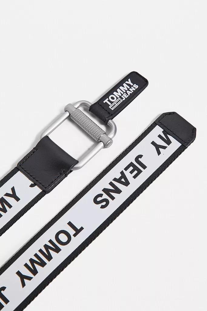 White Tommy Jeans Logo Belt, Men, , large image number 1