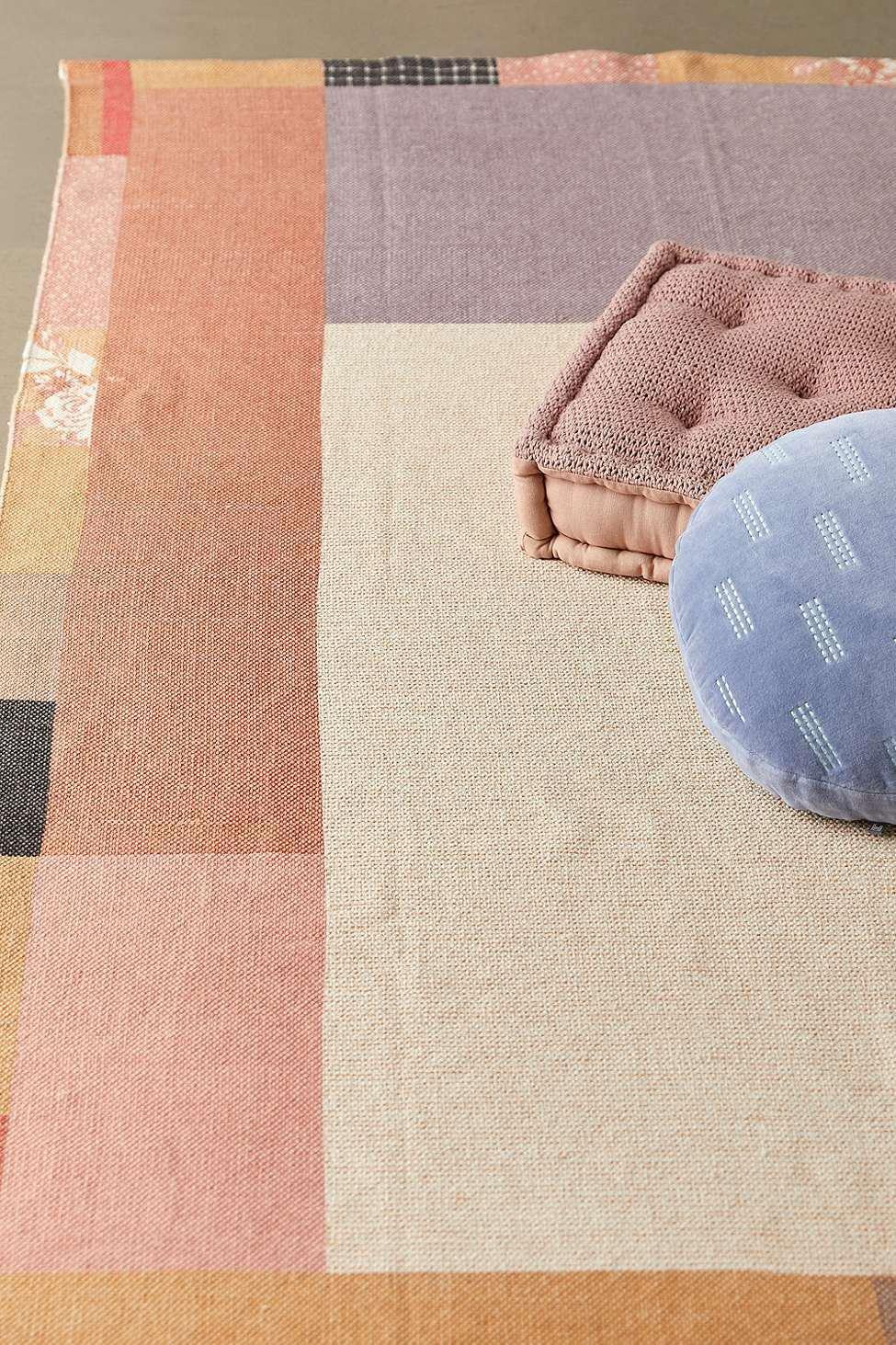 Peach Monroe Patch Printed 5X7 Rug, , large image number 1