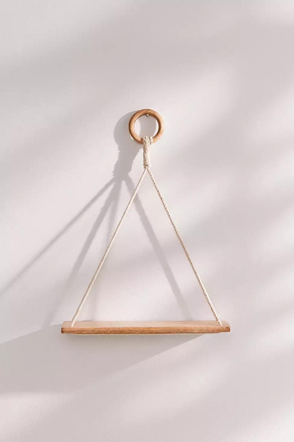 White Elie Macrame Hanging Shelf, , large image number 3