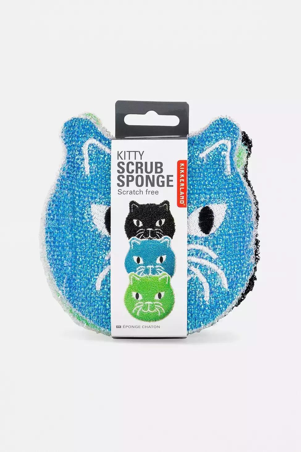 Assorted Kikkerland Set of 3 Cat Scrub Sponges, , large image number 2