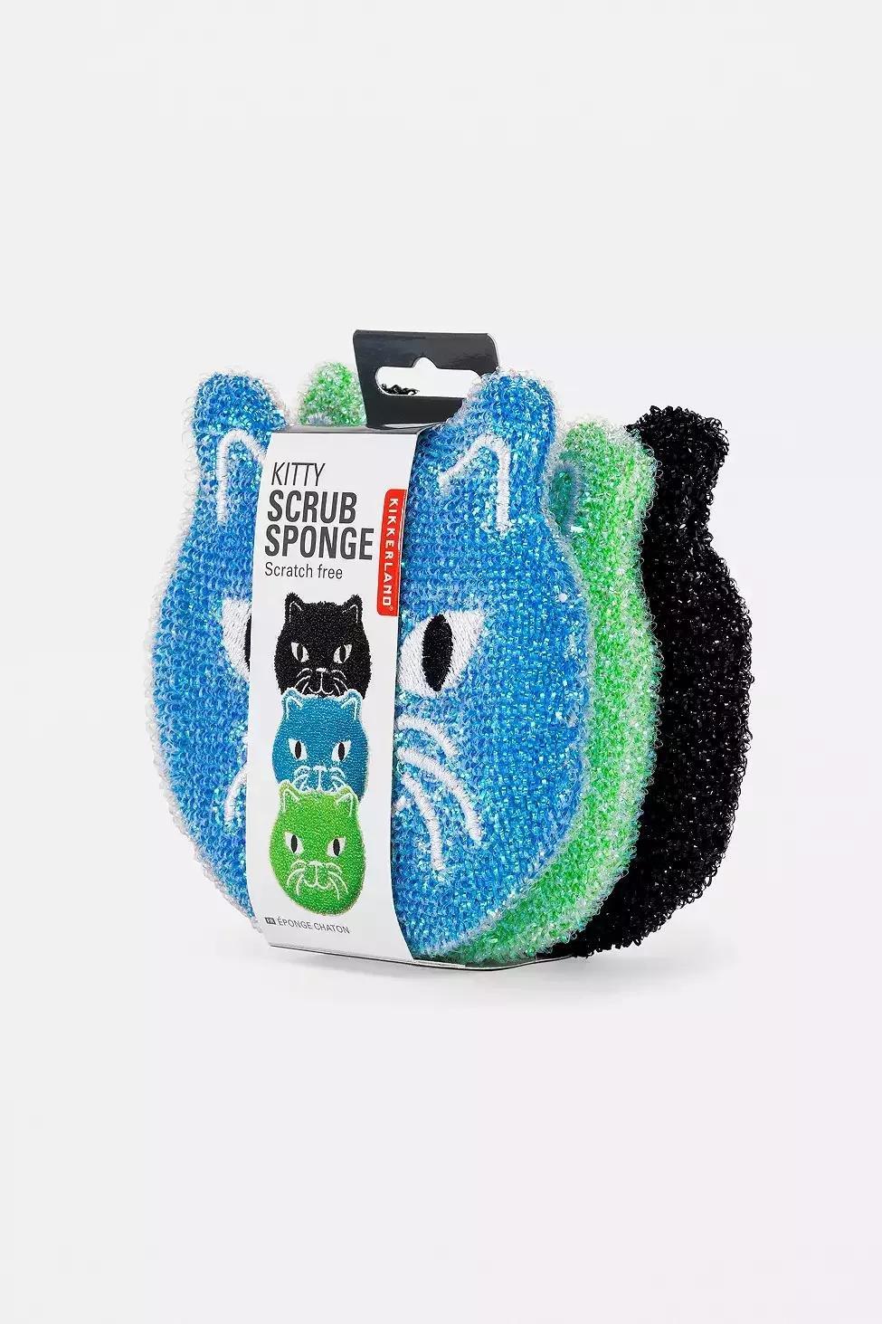 Assorted Kikkerland Set of 3 Cat Scrub Sponges, , large image number 3
