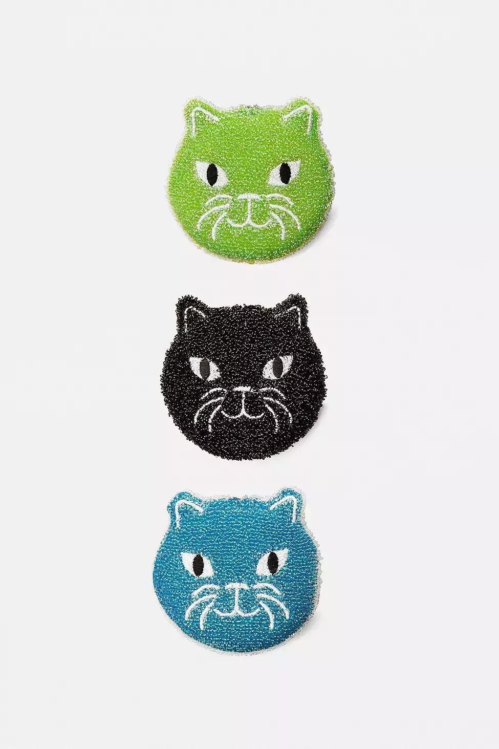 Assorted Kikkerland Set of 3 Cat Scrub Sponges, , large image number 4