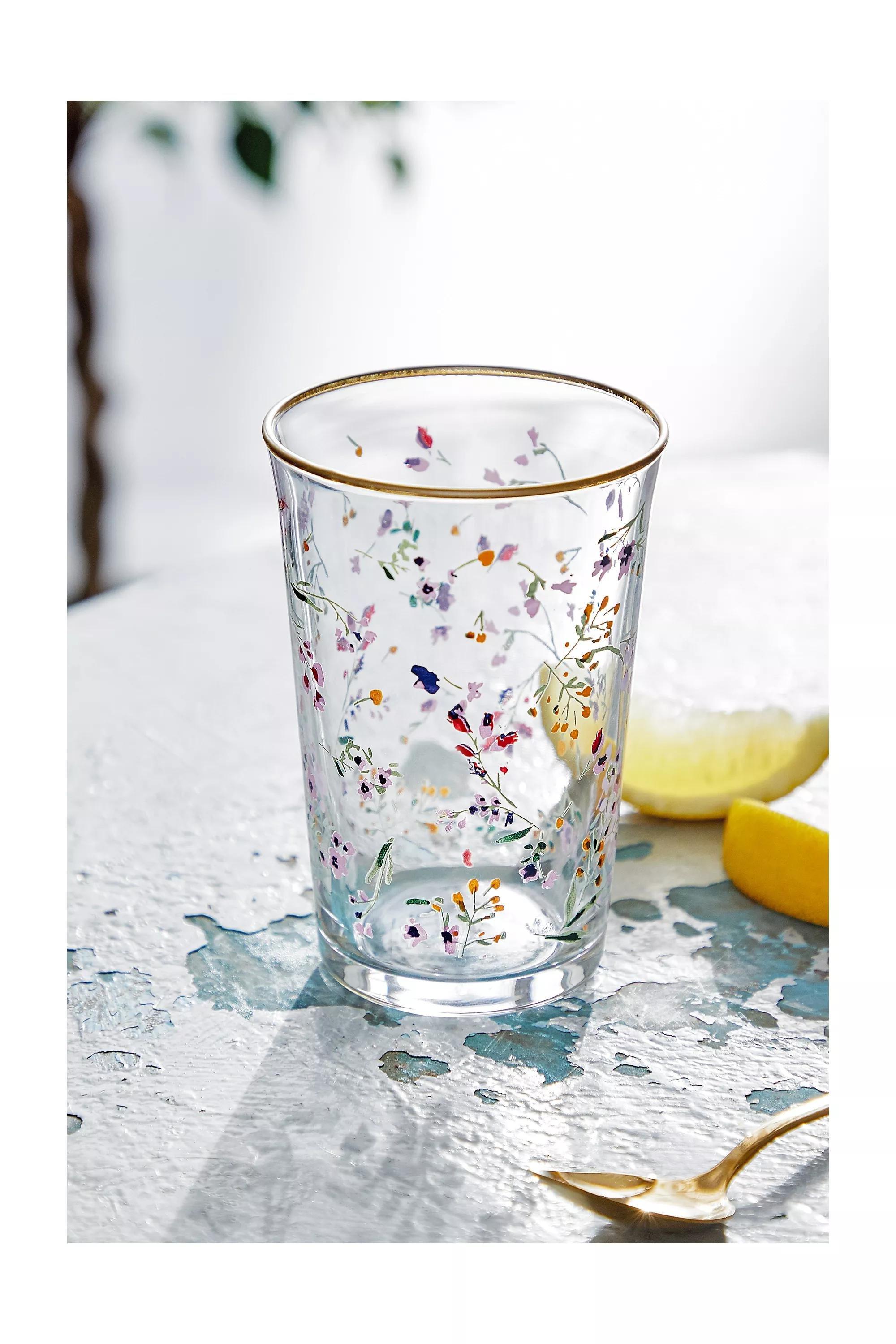 Assorted Floral Glass Tumbler, ASSORT, large image number 0
