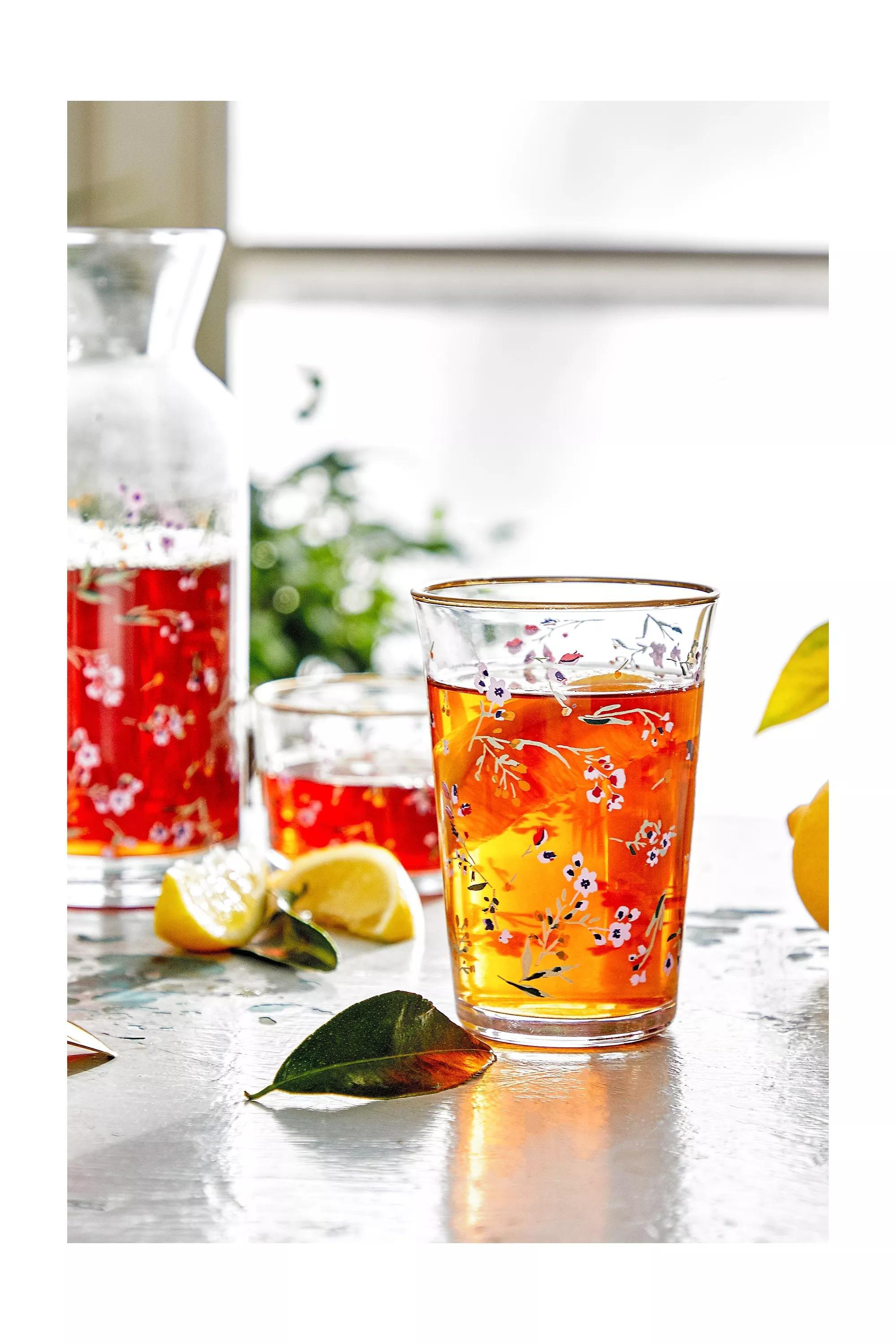 Assorted Floral Glass Tumbler, ASSORT, large image number 1