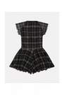 Urban Outfitters - Black Motif Uo Milly Plaid Mesh Playsuit