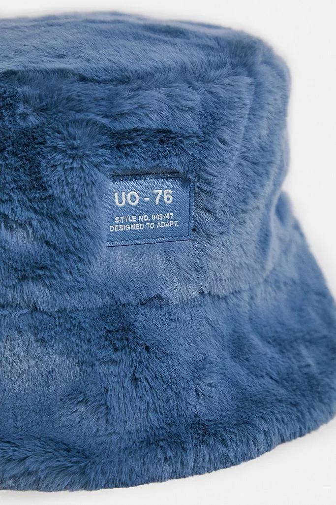 Blue UO Faux Fur Oversized Bucket Hat, Women, , large image number 2