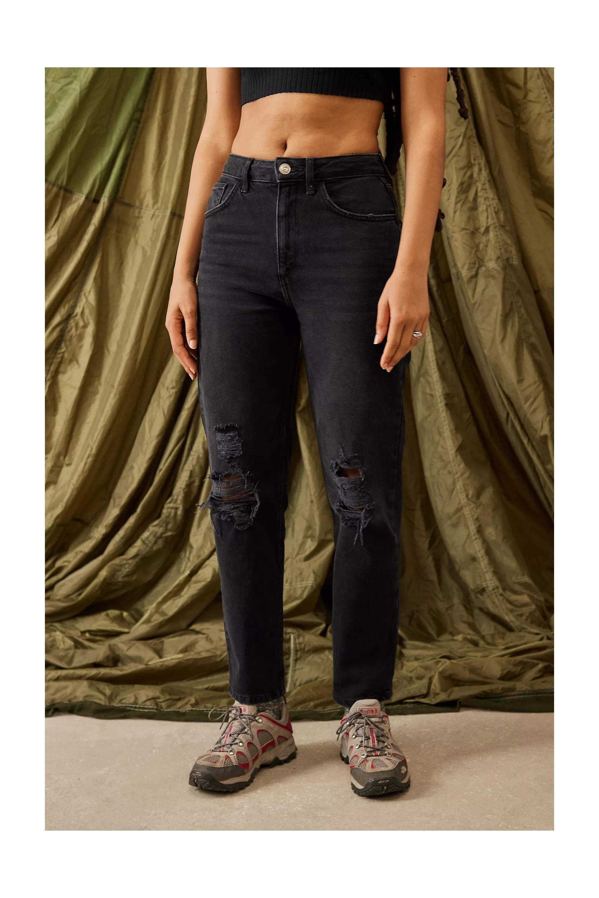 Black Bdg Recycled High-Waist Mom Jeans, , large image number 0