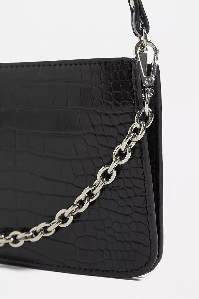 Black UO Croc Chain Shoulder Bag, Women, , large image number 1