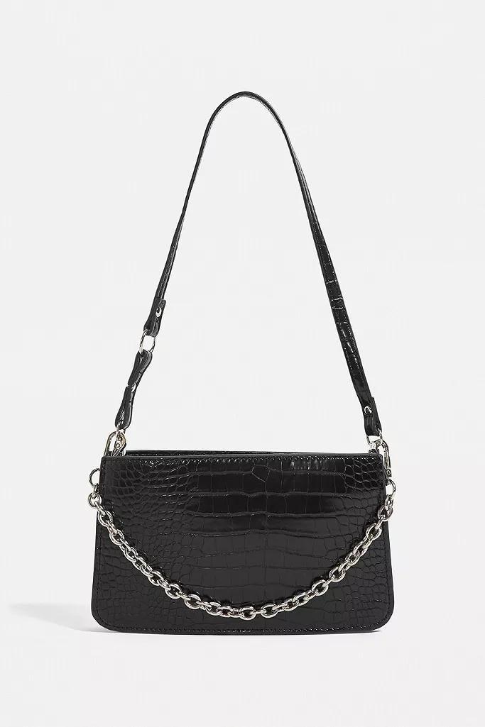 Black UO Croc Chain Shoulder Bag, Women, , large image number 2