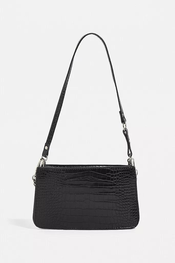 Black UO Croc Chain Shoulder Bag, Women, , large image number 4