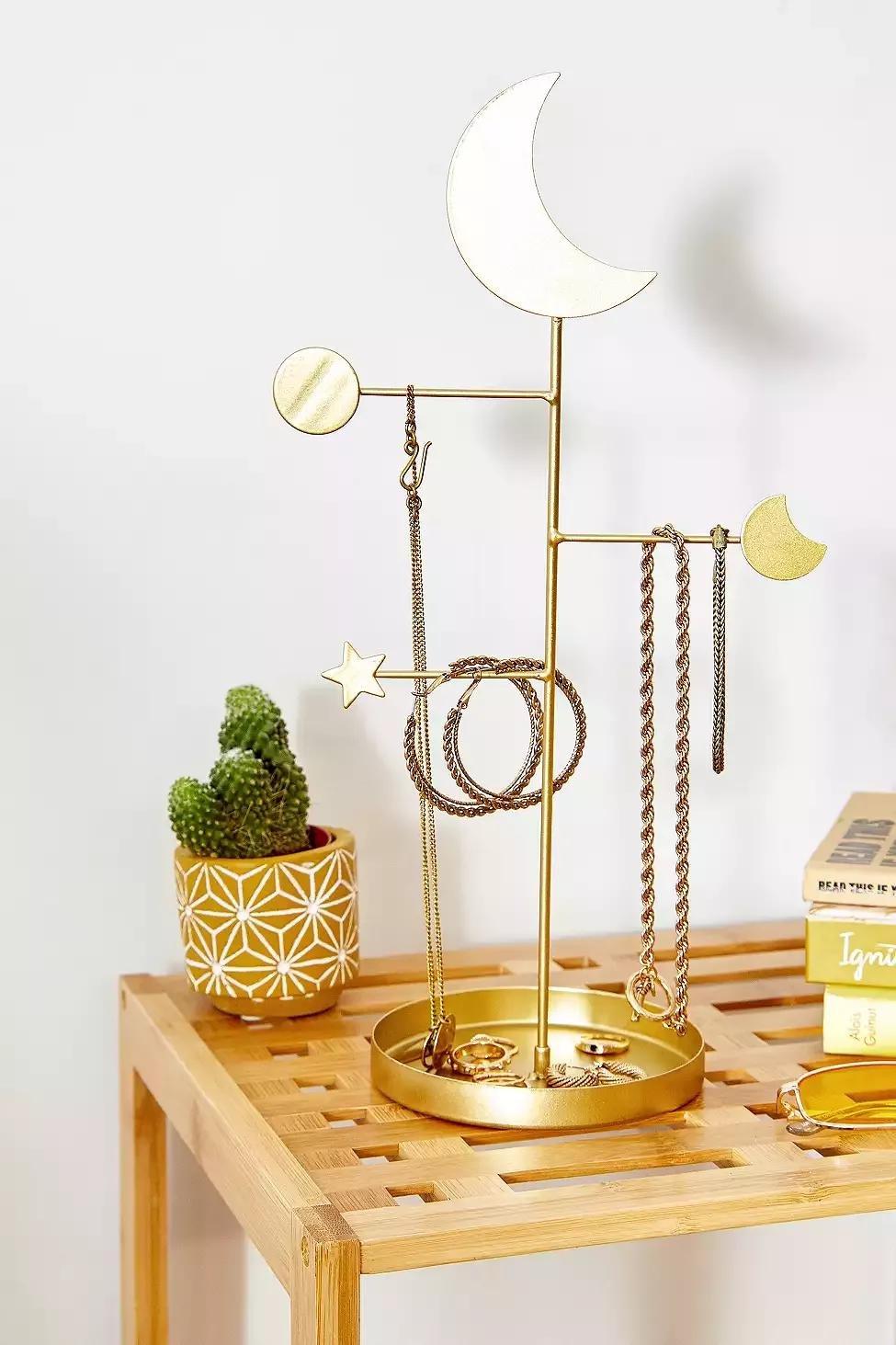 Gold Celestial Jewellery Stand, , large image number 0