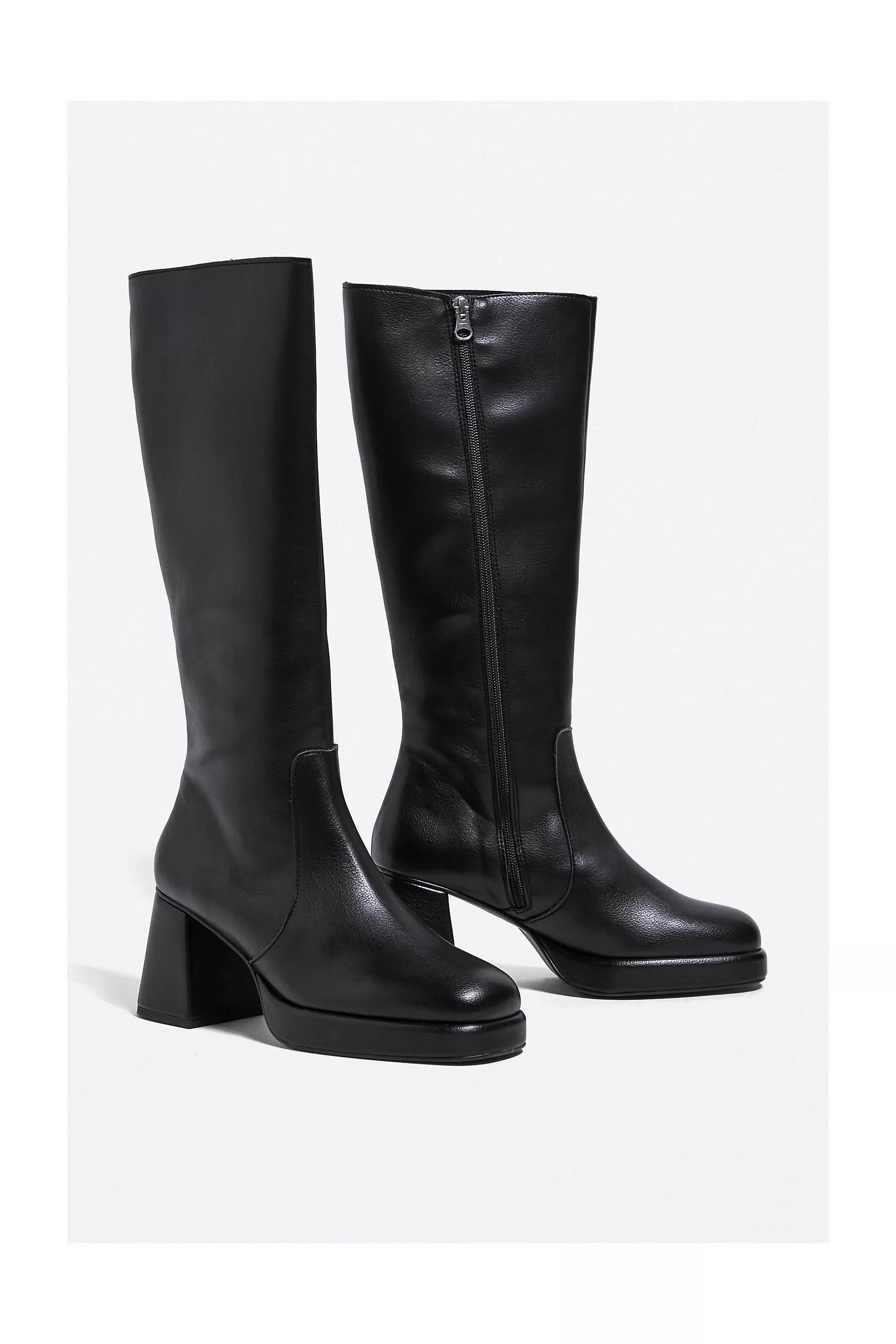 Black Uo Knee High Boots, , large image number 2