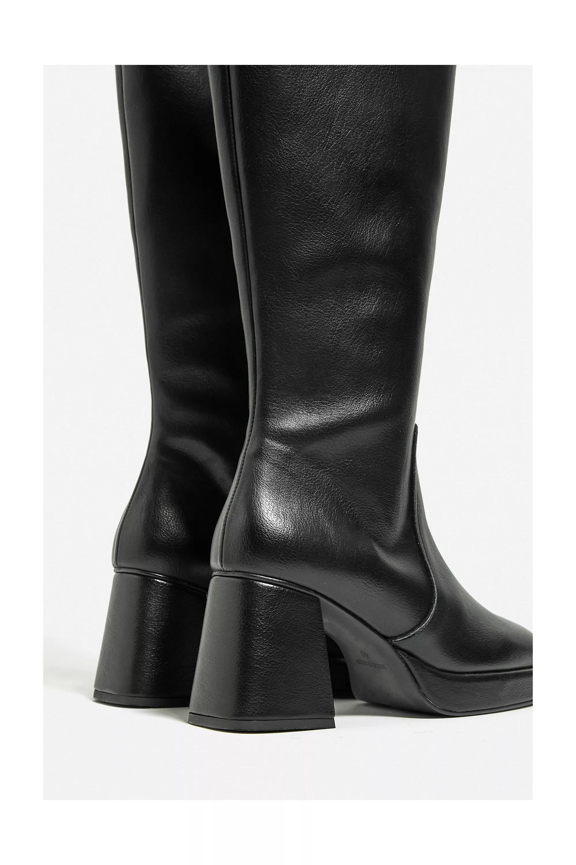 Black Uo Knee High Boots, , large image number 5