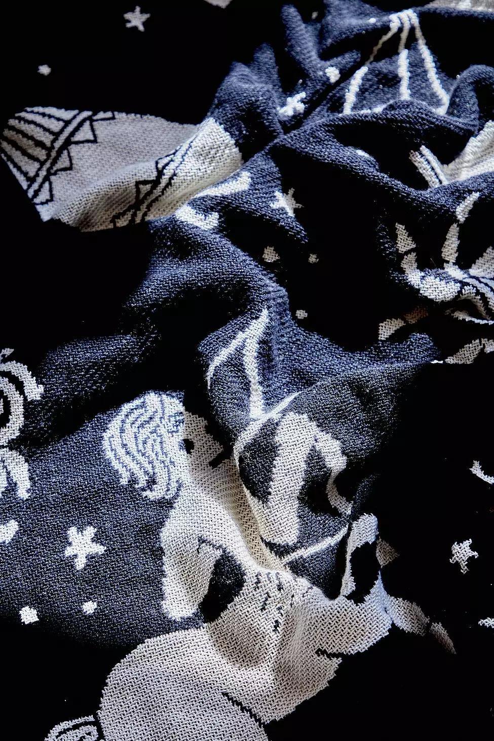 Black/White Astrology Throw Blanket, , large image number 2