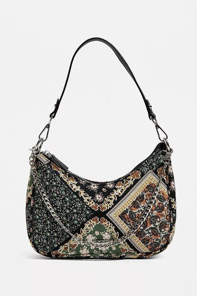 Green UO Satin And Chain Shoulder Bag, Women, , large image number 2