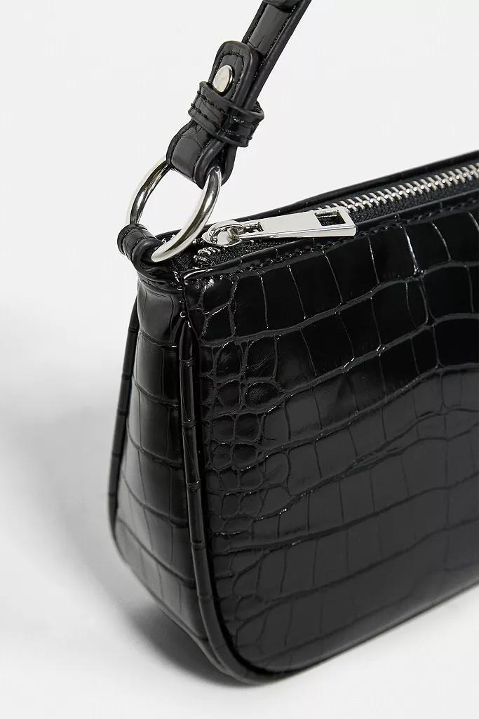 Black Ruth Chain Strap Croc Shoulder Bag, Women, , large image number 1