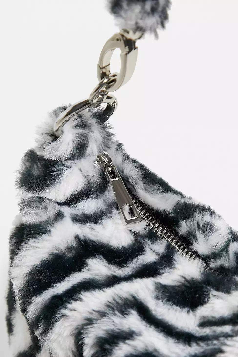 Black/White UO Faux Fur Shoulder Bag, Women, , large image number 2