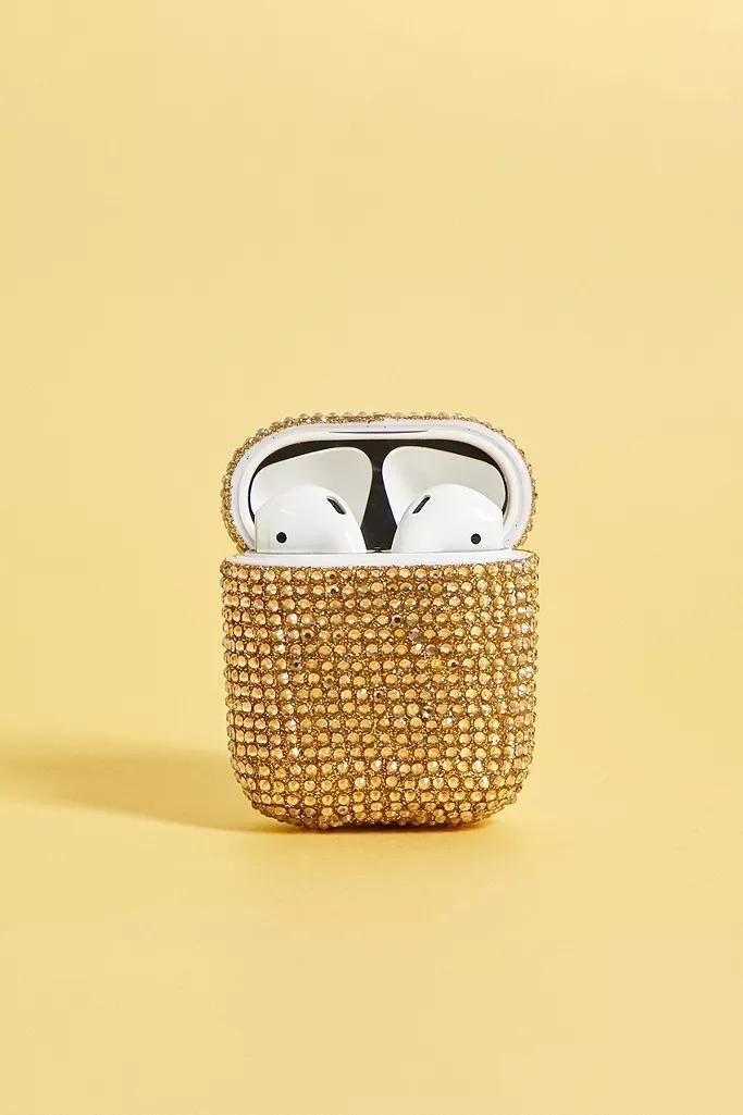 Gold-Tone Diamante Airpods Case, , large image number 1