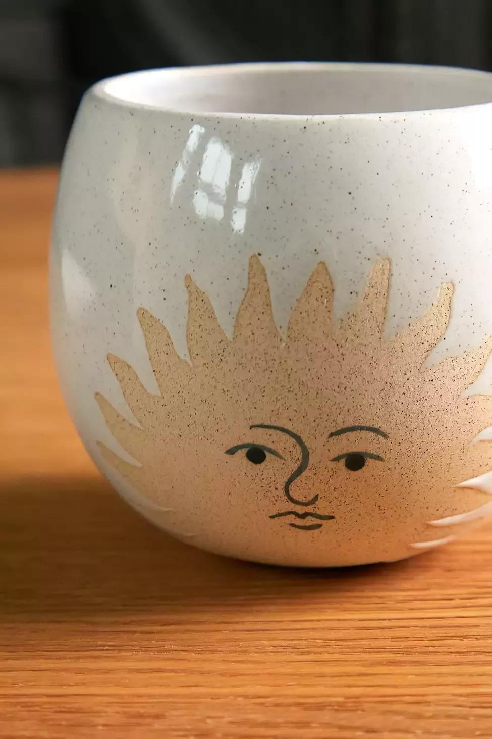 White Celestial Sun Face Mug, , large image number 2