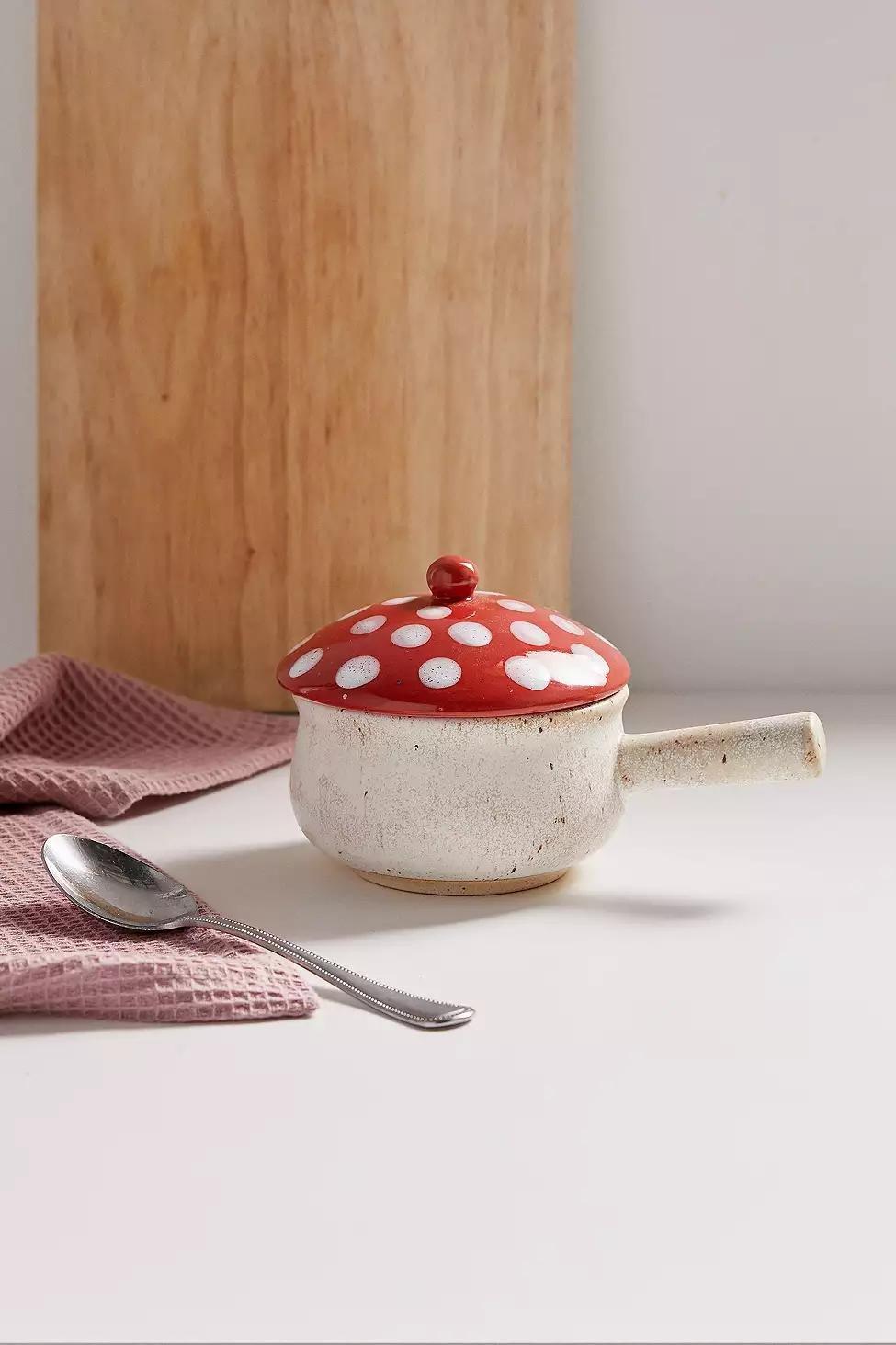 Mushroom Lidded Soup Bowl, , large image number 1